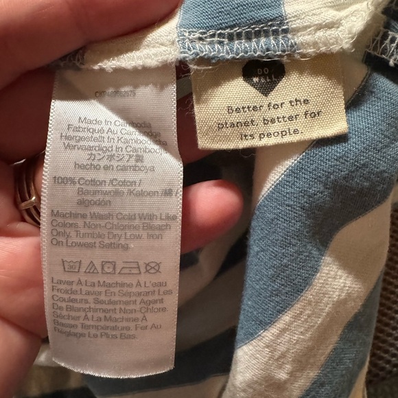 Madewell Relaxed Polo Tee Striped Blue and White Size XXL - Picture 7 of 10